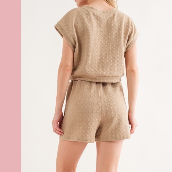Ces Femme Tan Textured Romper - Picture 3 of 6
